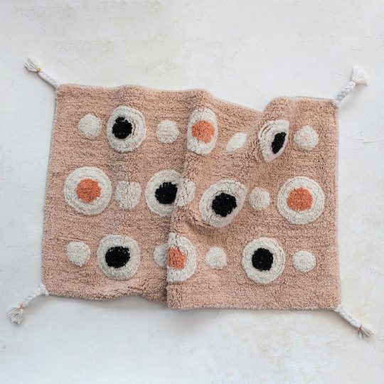 Hello Honey® Boho Cotton Tufted Circle Pattern Bath Mat with Tassels, 3ft. x 2ft.